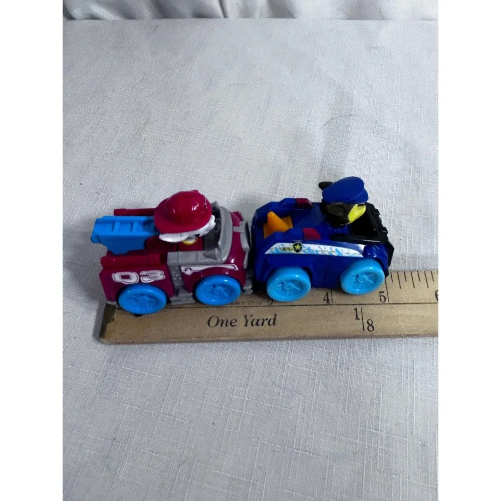 Paw Patrol Micro Lite Toy Cars OS Blue Red Marshall Chase Vehicles Kids